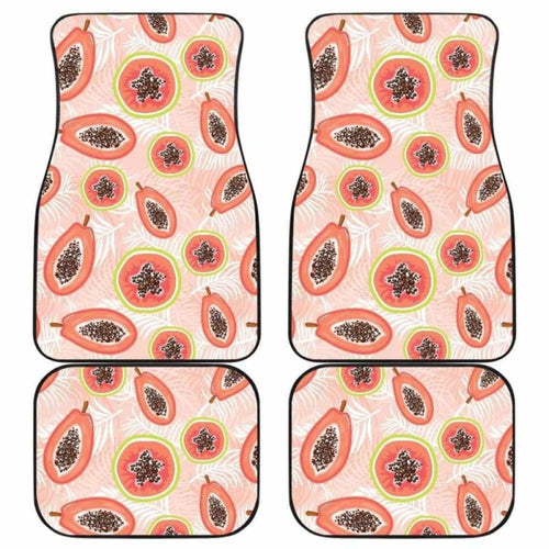 Papaya Leaves Pattern Front And Back Car Mats