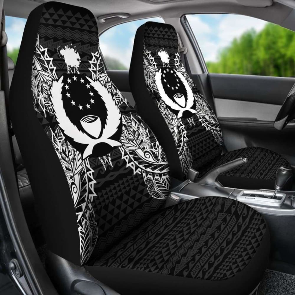 Pohnpei Polynesia Car Seat Cover Map Black