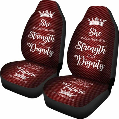 Proverbs Woman  Car-Suv Seat Cover-Red-White