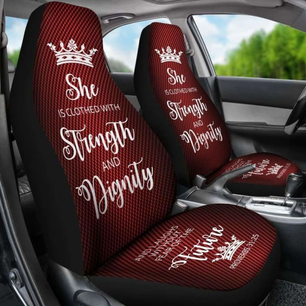 Proverbs Woman  Car-Suv Seat Cover-Red-White