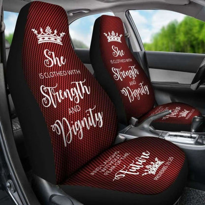 Proverbs Woman  Car-Suv Seat Cover-Red-White
