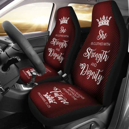 Proverbs Woman  Car-Suv Seat Cover-Red-White