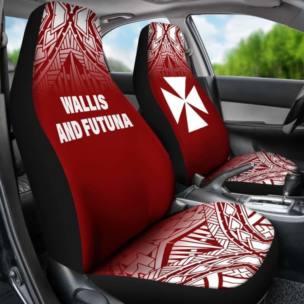 Wallis And Futuna Polynesian Car Seat Covers - Red Fog -