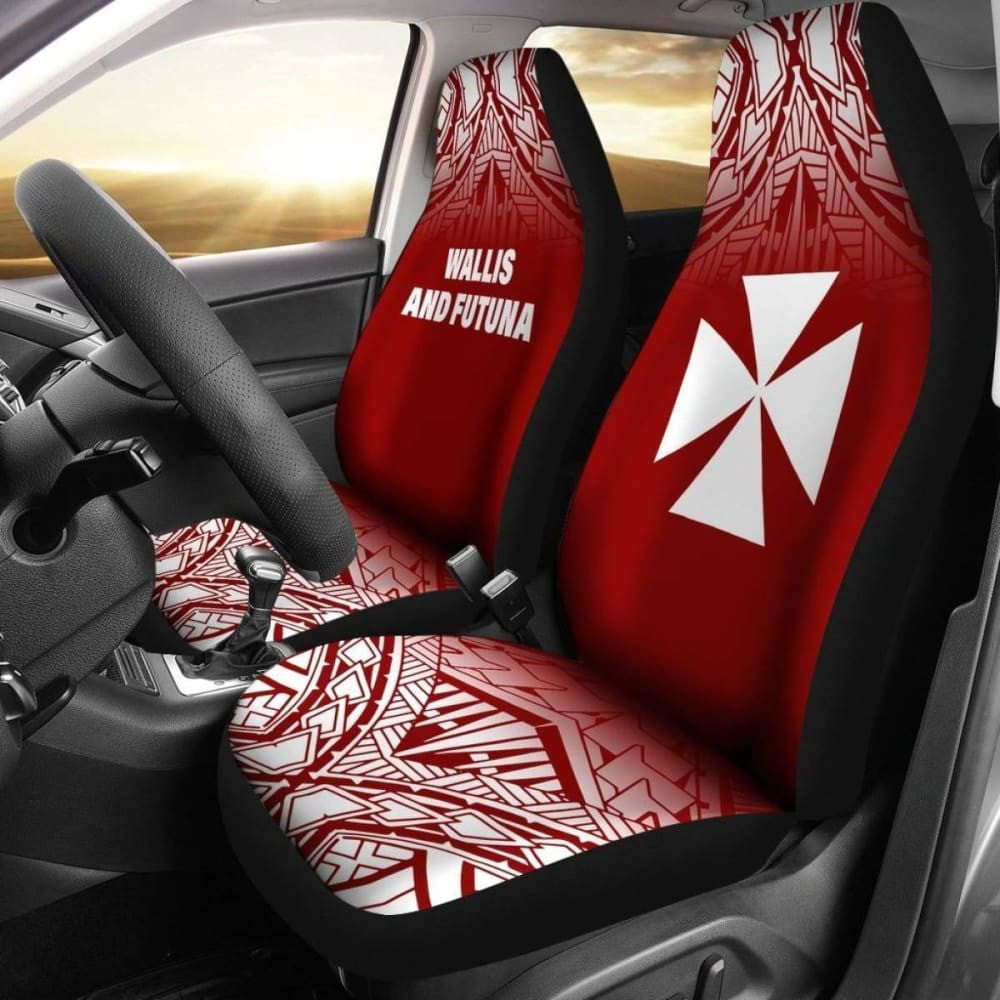 Wallis And Futuna Polynesian Car Seat Covers - Red Fog -
