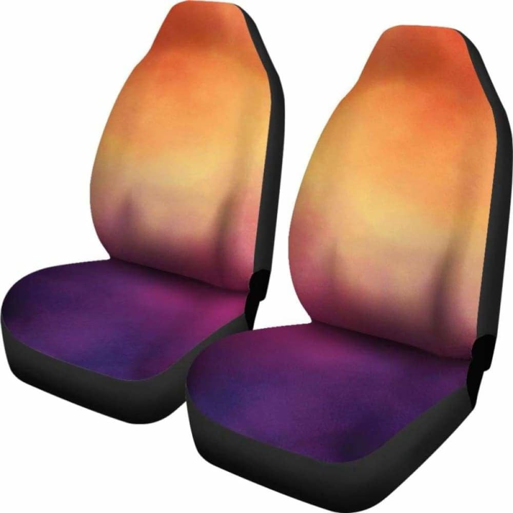 Orange And Purple Ombre Contrast Watercolor Car Seat Covers