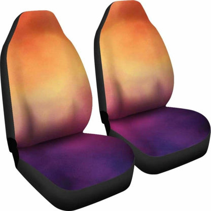Orange And Purple Ombre Contrast Watercolor Car Seat Covers