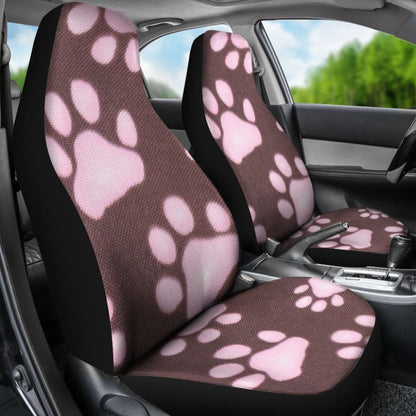 Car Seat Covers Pink Colorful Paw Print