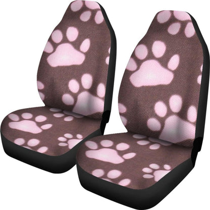 Car Seat Covers Pink Colorful Paw Print