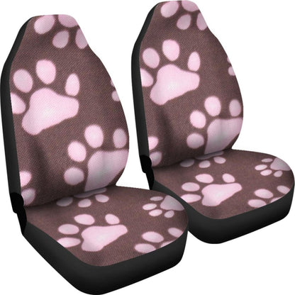 Car Seat Covers Pink Colorful Paw Print