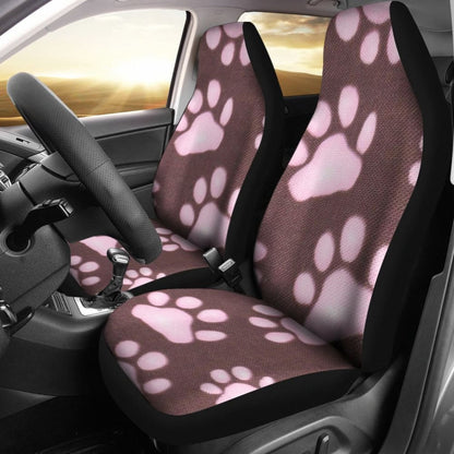 Car Seat Covers Pink Colorful Paw Print