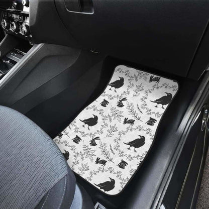 Crows Floral Wreath Rabbit Pattern Front And Back Car Mats
