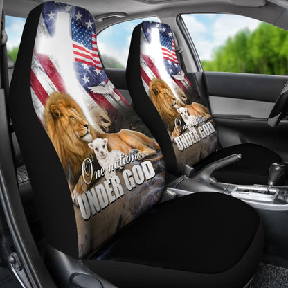 One Nation Under God Pledge of Allegiance USA Patriot Pride American Flag Car Seat Covers