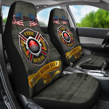 Proud To Be A Firefighter - Fire Rescue Hero - Service Before Self Car Seat Covers