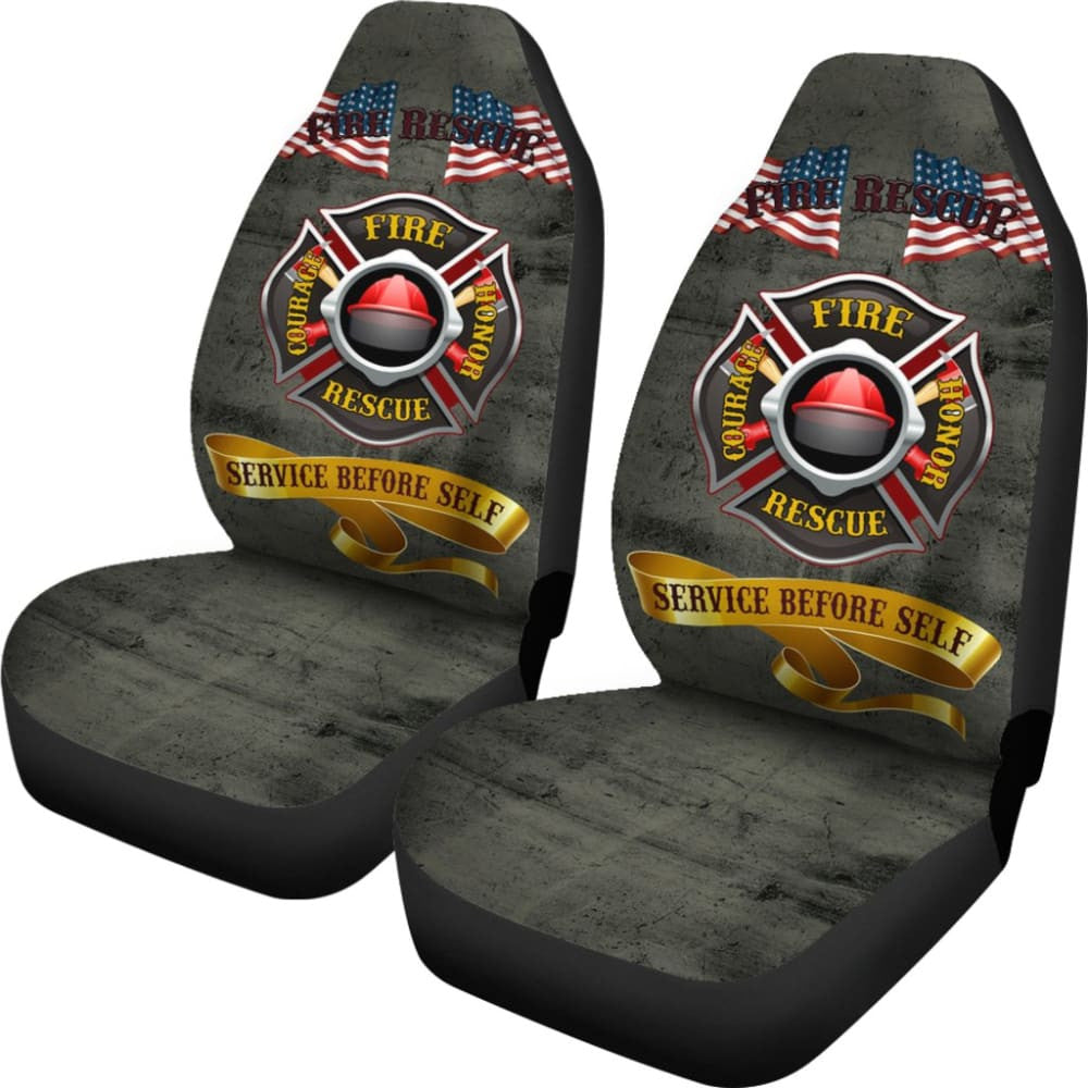 Proud To Be A Firefighter - Fire Rescue Hero - Service Before Self Car Seat Covers