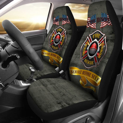 Proud To Be A Firefighter - Fire Rescue Hero - Service Before Self Car Seat Covers