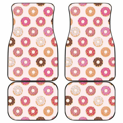 Colorful Donut Pattern Front And Back Car Mats