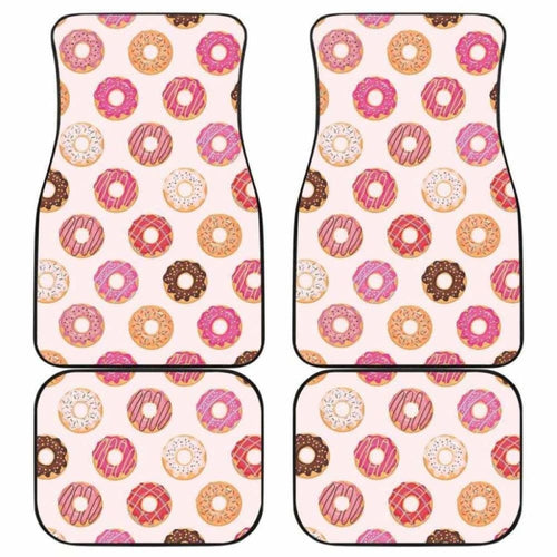 Colorful Donut Pattern Front And Back Car Mats