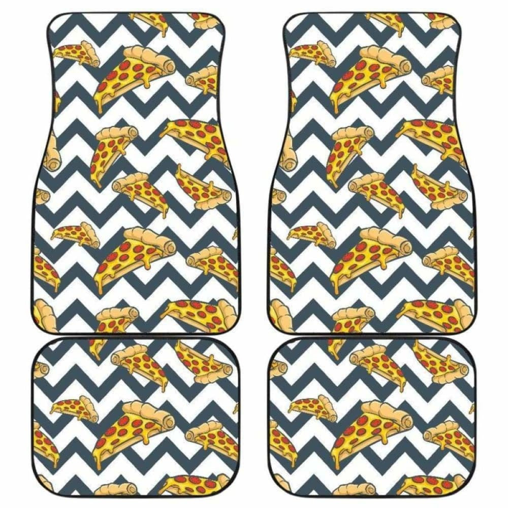 Pizza Design Pattern Front And Back Car Mats