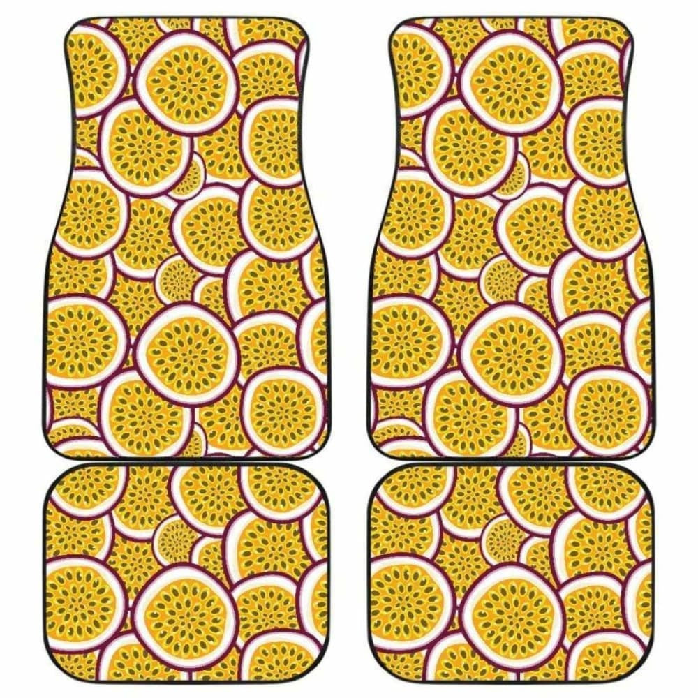 Passion Fruits Slice Pattern Front And Back Car Mats