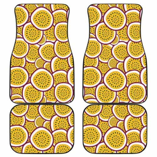 Passion Fruits Slice Pattern Front And Back Car Mats