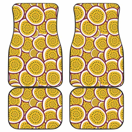 Passion Fruits Slice Pattern Front And Back Car Mats