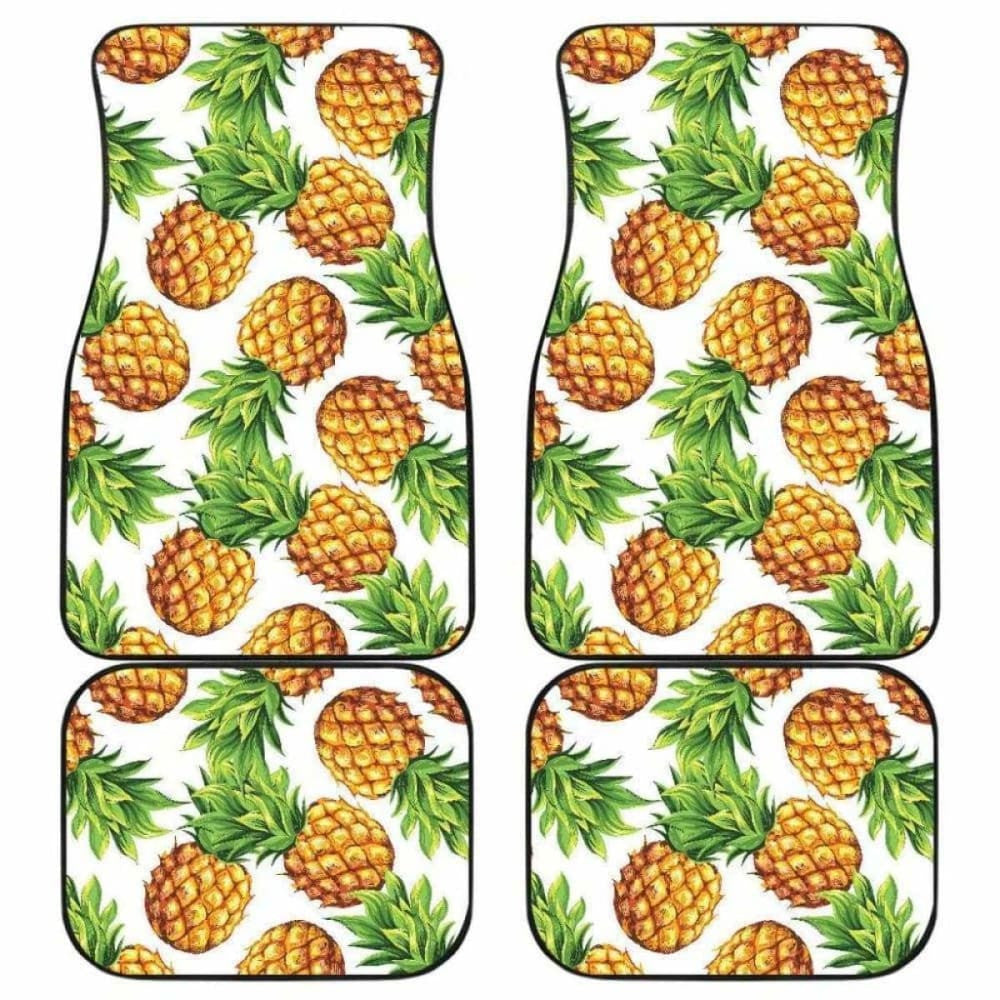 Pineapples Design Pattern Front And Back Car Mats