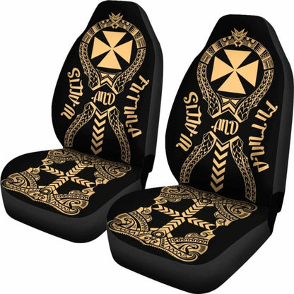 Wallis And Futuna Car Seat Covers Polynesian Tribal Gold