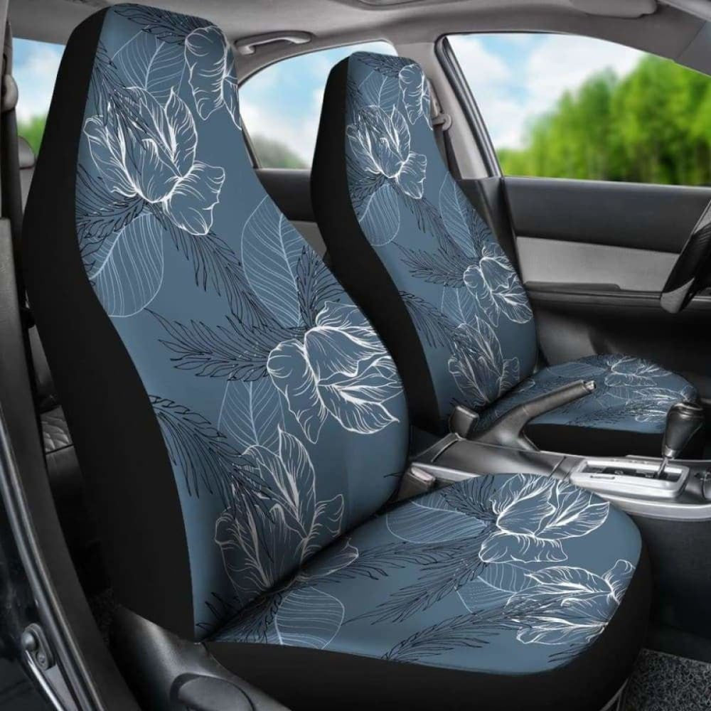 Abstract Flowers Outline Car Seat Covers