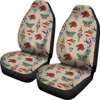 Old School Tattoo Traditional Vintage Style Car Seat Covers