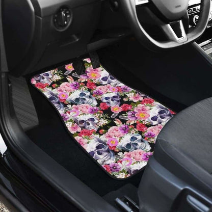 Set Of Pcs Floral Skull Car Mats