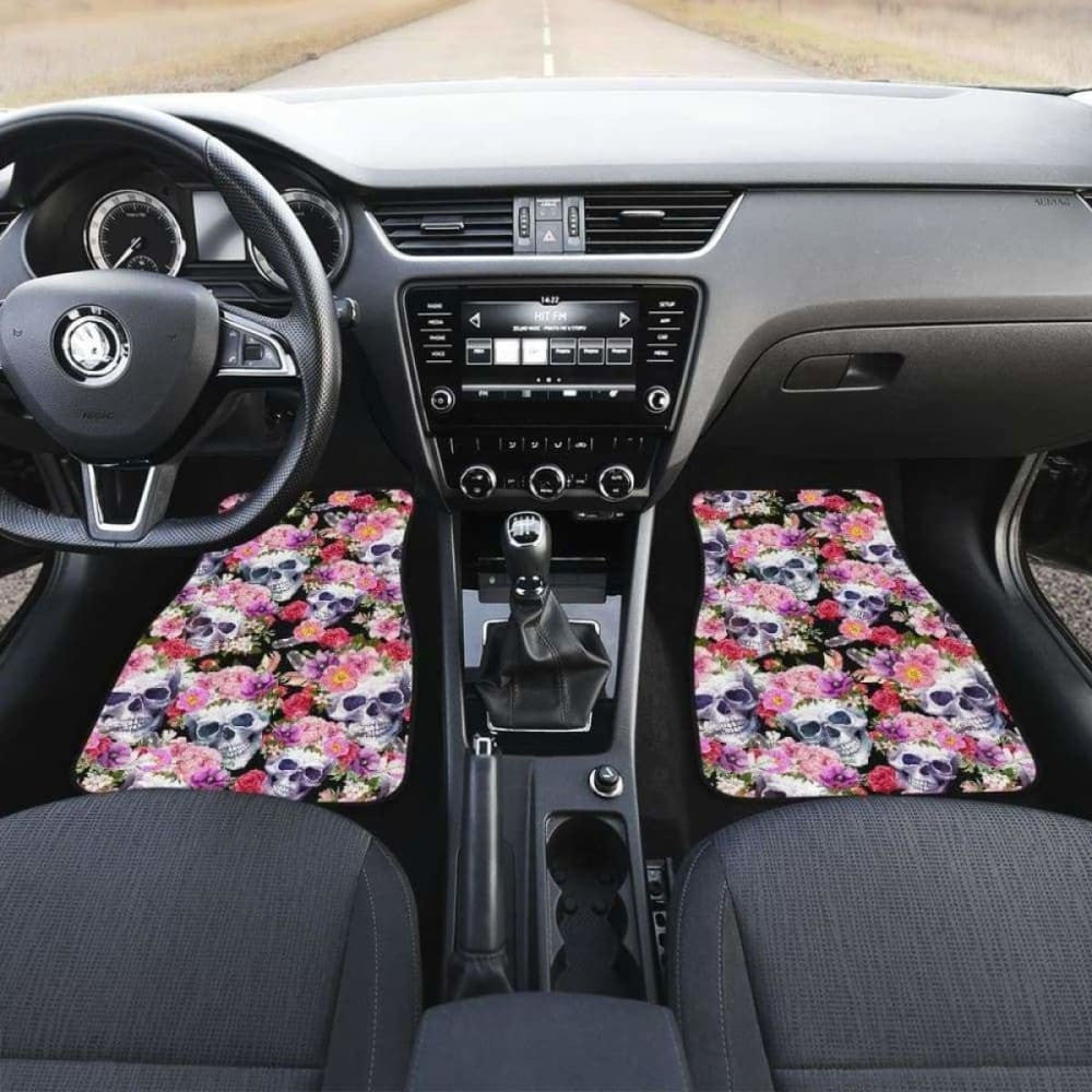Set Of Pcs Floral Skull Car Mats