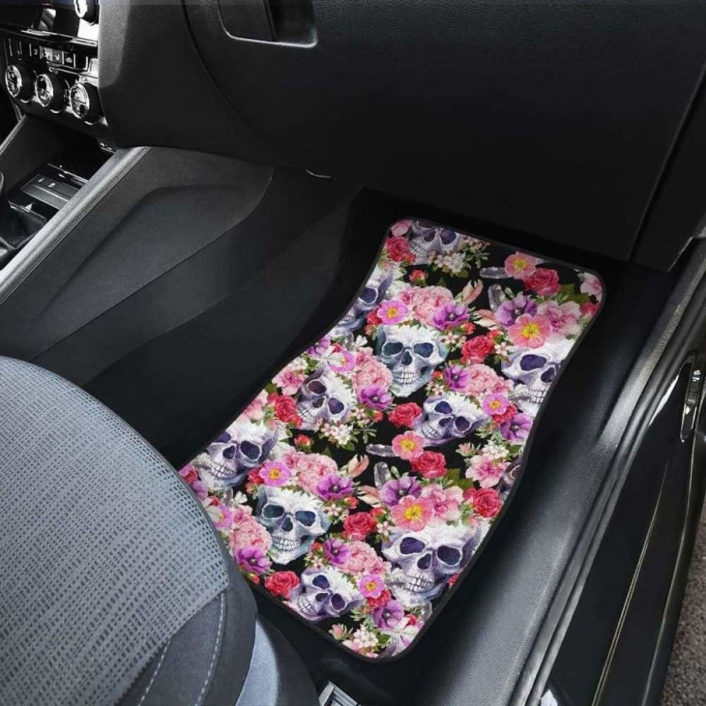 Set Of Pcs Floral Skull Car Mats