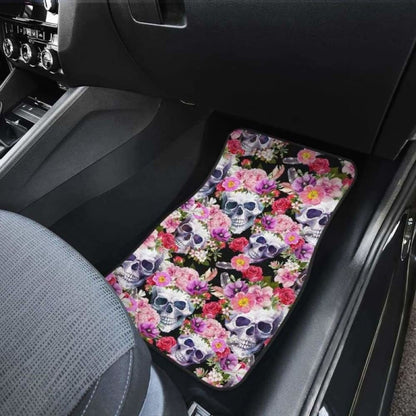 Set Of Pcs Floral Skull Car Mats