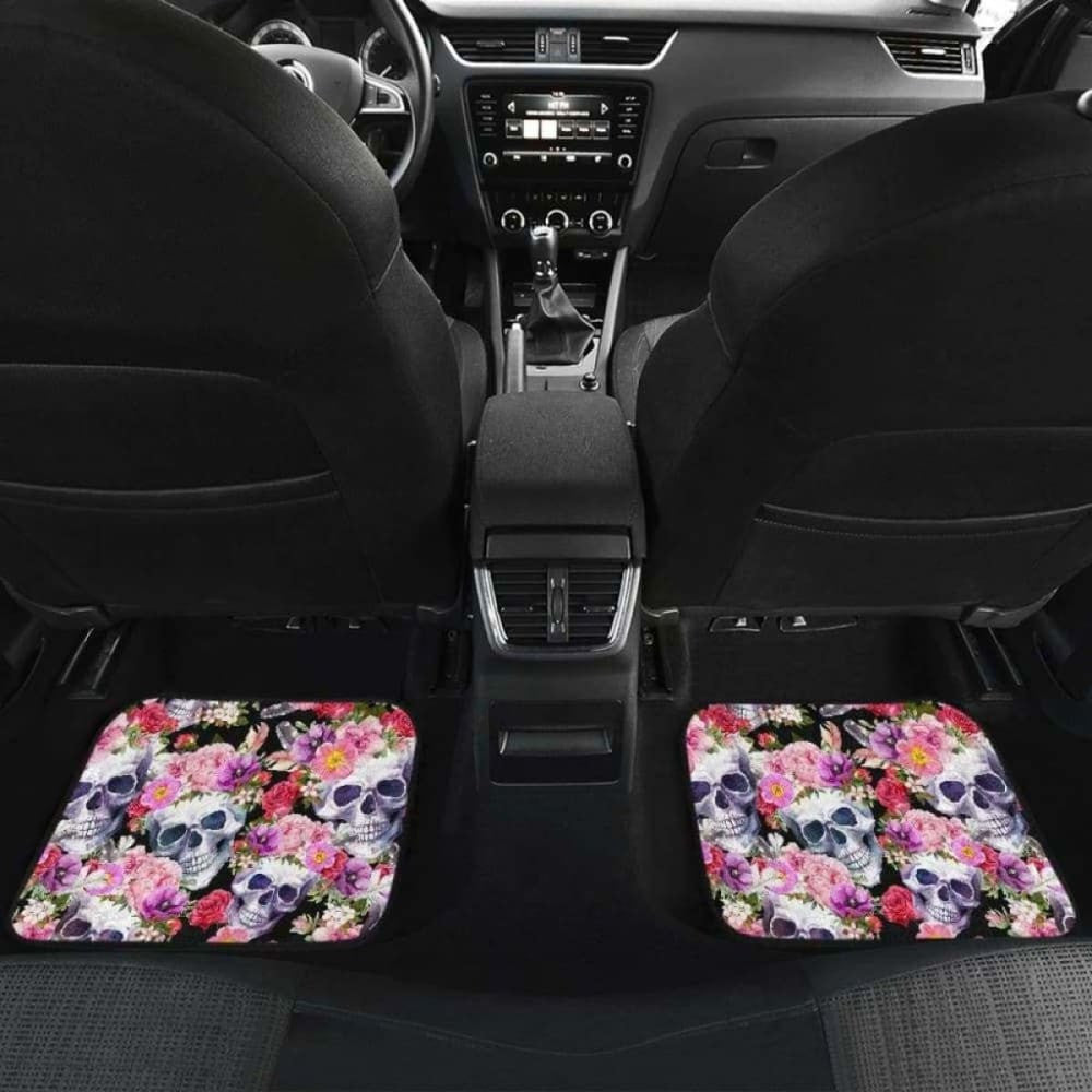 Set Of Pcs Floral Skull Car Mats