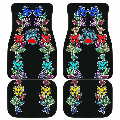 Generations Floral Black With Bearpaw Front And Back Car Mats (Set Of)