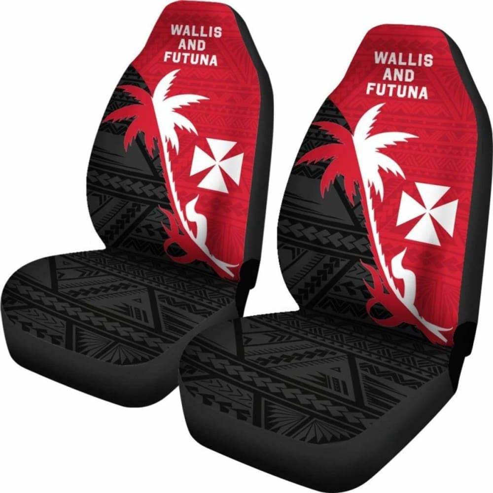 Wallis And Futuna Car Seat Covers - Wallis And Futuna Coat Of Arms Coconut Tree -