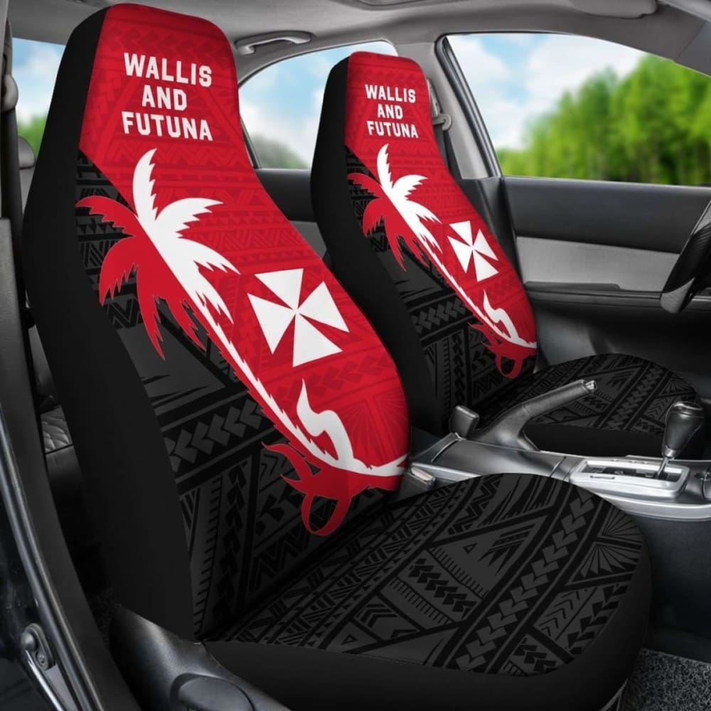 Wallis And Futuna Car Seat Covers - Wallis And Futuna Coat Of Arms Coconut Tree -
