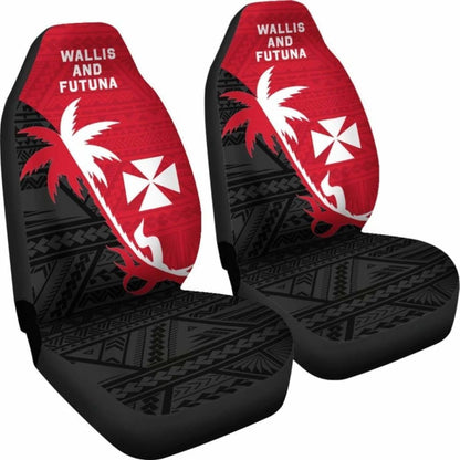 Wallis And Futuna Car Seat Covers - Wallis And Futuna Coat Of Arms Coconut Tree -