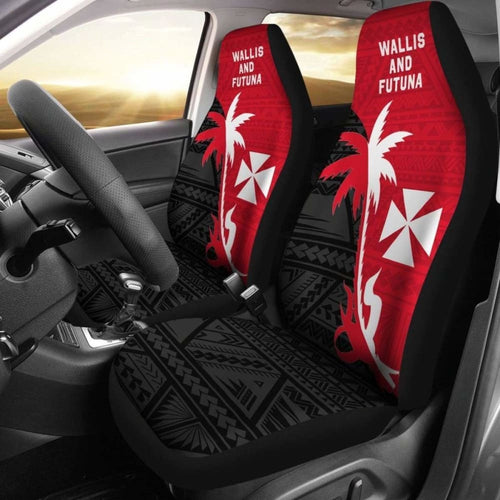 Wallis And Futuna Car Seat Covers - Wallis And Futuna Coat Of Arms Coconut Tree -