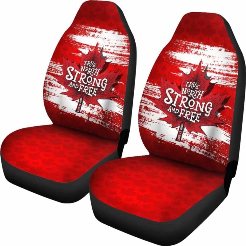 Canada Day True North Strong And Free Car Seat Covers Maple Leaf