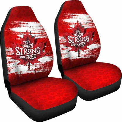 Canada Day True North Strong And Free Car Seat Covers Maple Leaf
