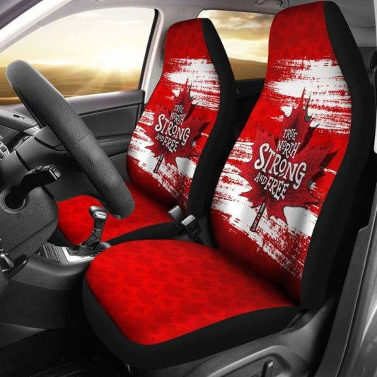 Canada Day True North Strong And Free Car Seat Covers Maple Leaf