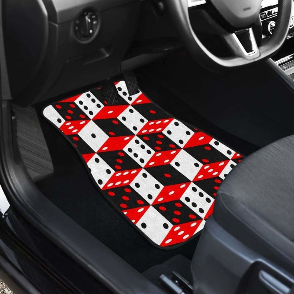 Dice Pattern Print Design  Front And Back Car Mats