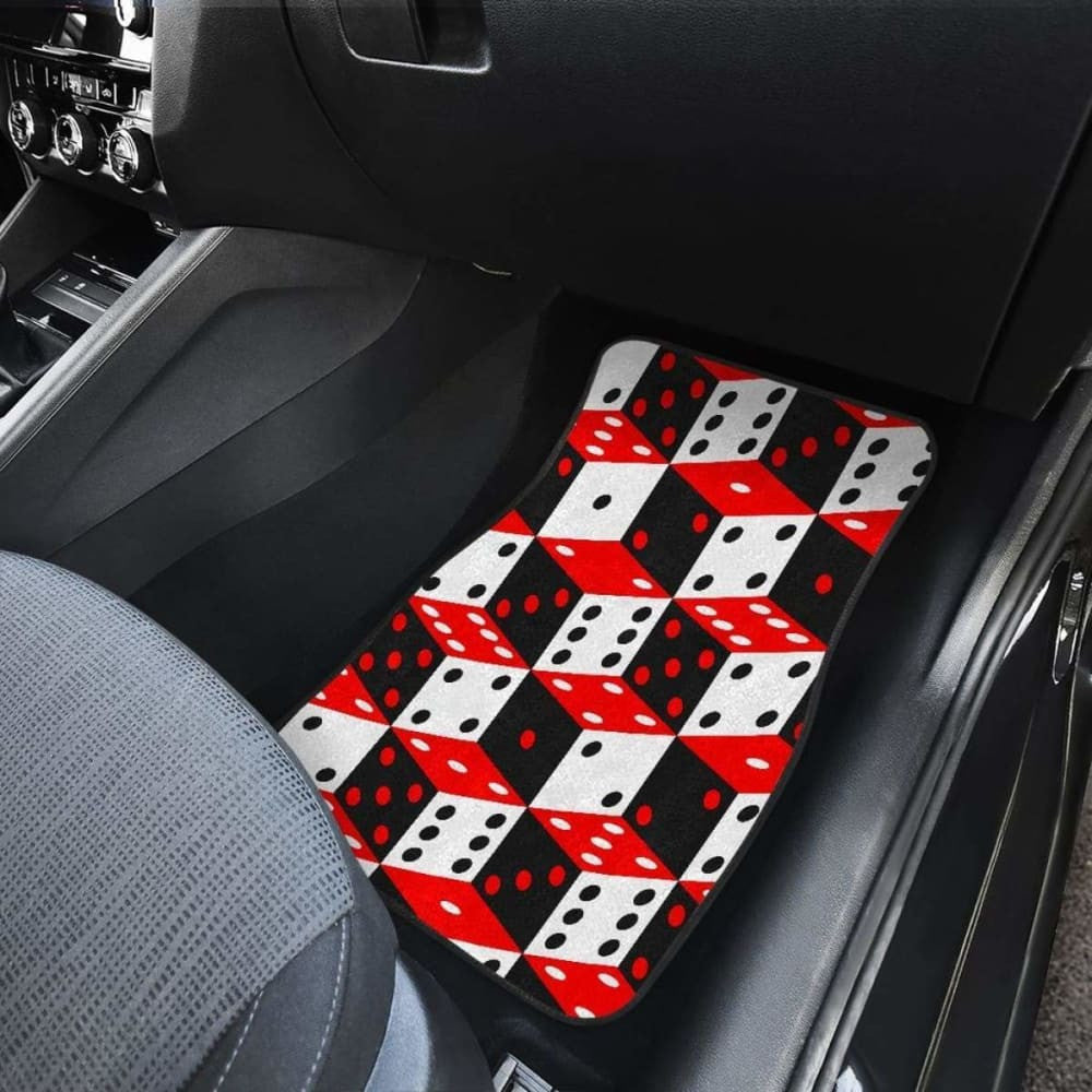 Dice Pattern Print Design  Front And Back Car Mats