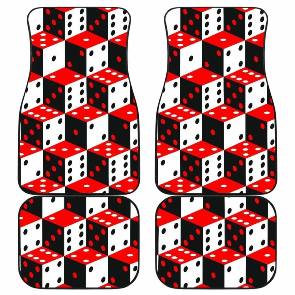 Dice Pattern Print Design  Front And Back Car Mats