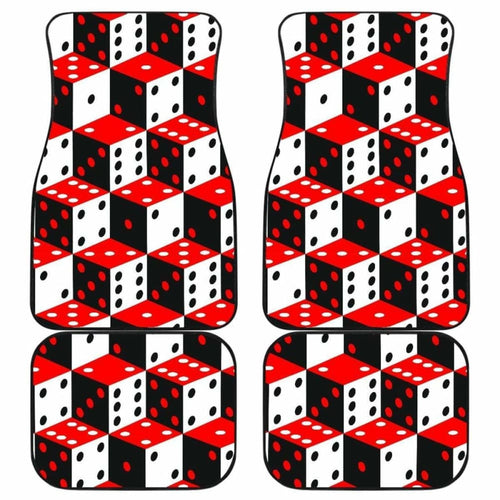 Dice Pattern Print Design  Front And Back Car Mats