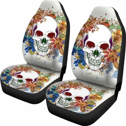 Set Of Pcs Floral Skull Car Seat Covers