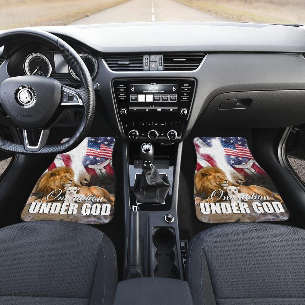 One Nation Under God Pledge of Allegiance USA Patriot Pride American Flag Car Floor Mats