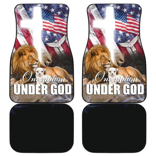 One Nation Under God Pledge of Allegiance USA Patriot Pride American Flag Car Floor Mats