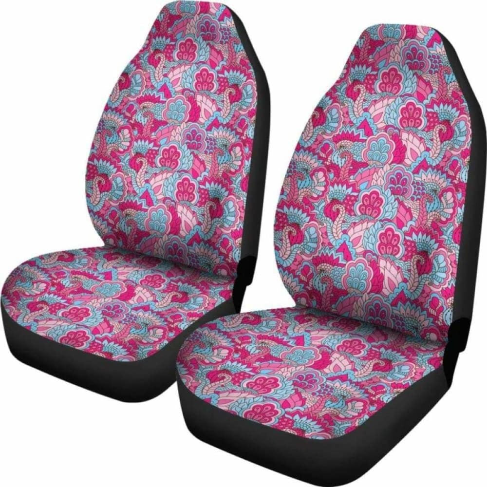 Pink And Blue Floral Car Seat Covers
